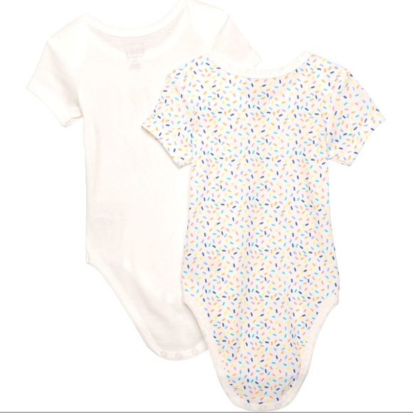 SOLD🎂✨Rae Dunn My First Birthday & Sprinkles Baby Bodysuits 2Pack Short Sleeve - Picture 5 of 10